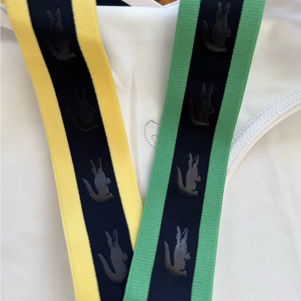 Lacoste Sport Women's White Tank Top with Colorful Straps - size Small - Picture 6 of 12
